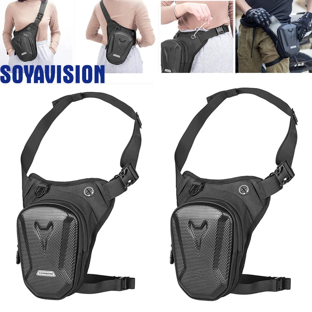 Hard Shell Drop Leg Bag Motorcycle Waterproof Waist Bag Hip Bum Fanny Pack For Outdoor Riding Cycling Hiking Fishing Climbing - Action Outdoors Kiwi