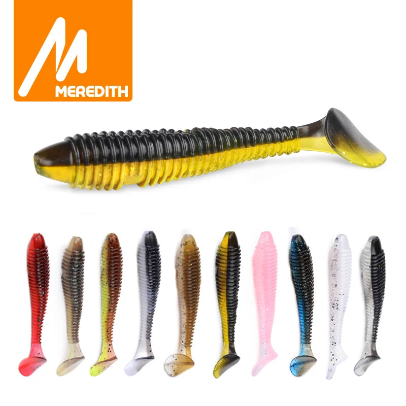 MEREDITH Fishing Soft Lures Shad Swing Impact Fat Vibro Fat Soft Bait 75mm 85mm 180mm Tackle Lifelike Iscas Wobbler PVA Fishing - Action Outdoors Kiwi