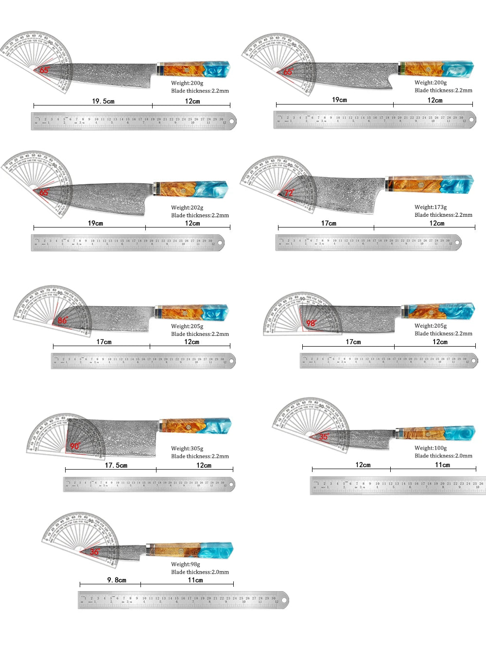 XITUO Damascus Knife Set Kitchen Knife Damascus Steel VG10 Chef Knife Santoku Knives Japanese Knife Home kitchen tools best gift - Action Outdoors Kiwi