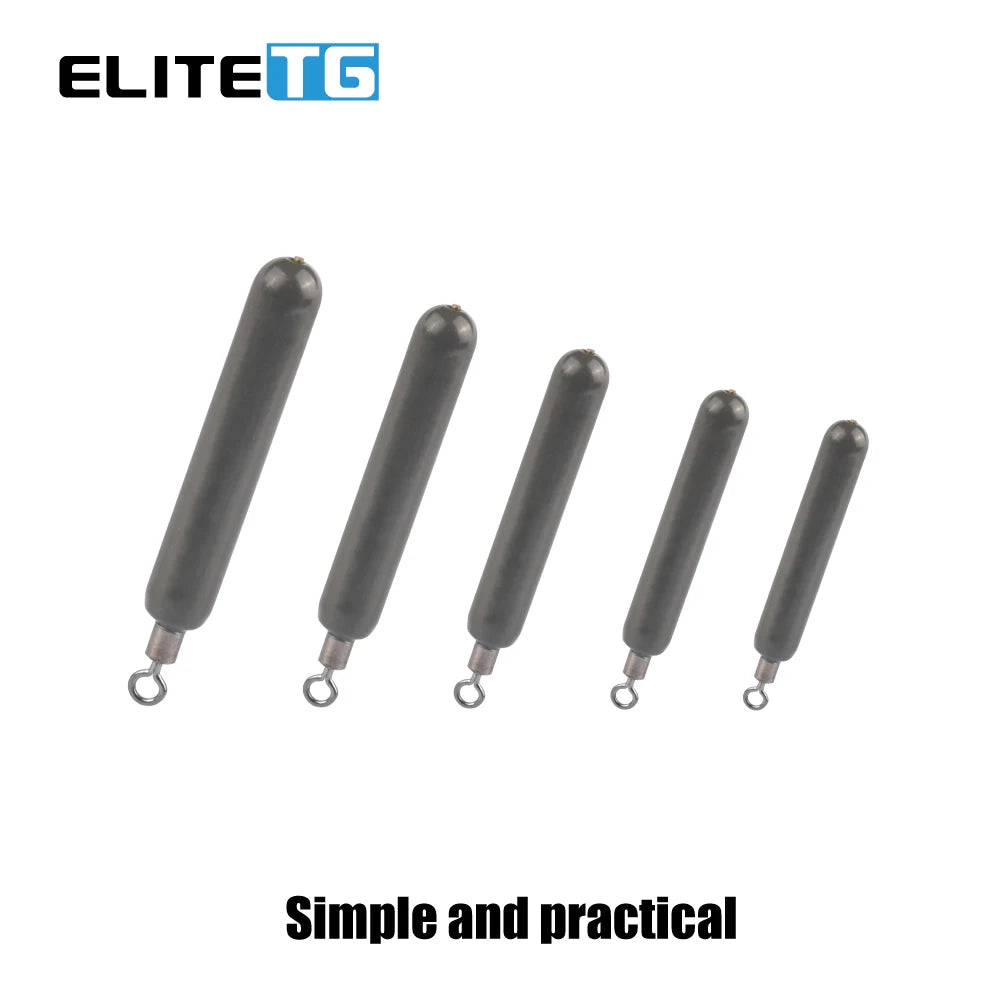 Elite TG 10PCS Tungsten Skinny Drop Shot Sinker,1.8g-28g Jika/Free Rig Weights Deep Water Bass Crappie Salmon Lure Connector - Action Outdoors Kiwi