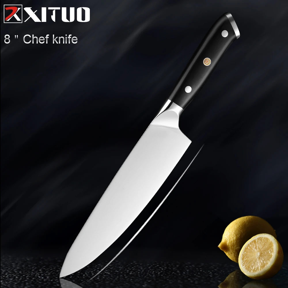 XITUO German Stainless Steel Kitchen Knife 1-7PCS Chef Knife Sharp Santoku Knife Cleaver Paring Knives Boning knife Cooking Tool - Action Outdoors Kiwi