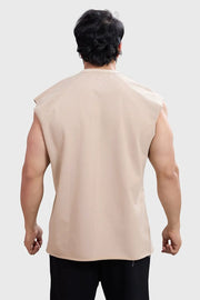 Shell Raw Capsleeves Tank Beige by Fuaark Nz