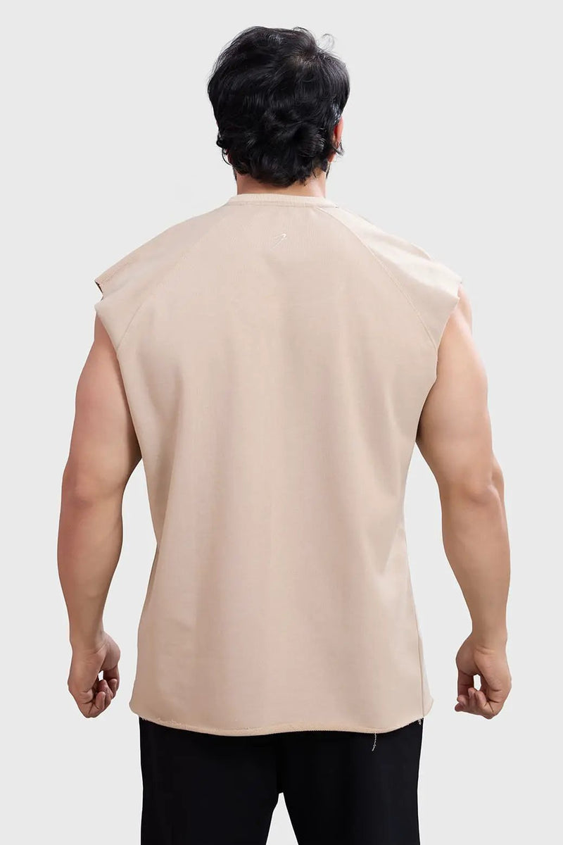 Shell Raw Capsleeves Tank Beige by Fuaark Nz