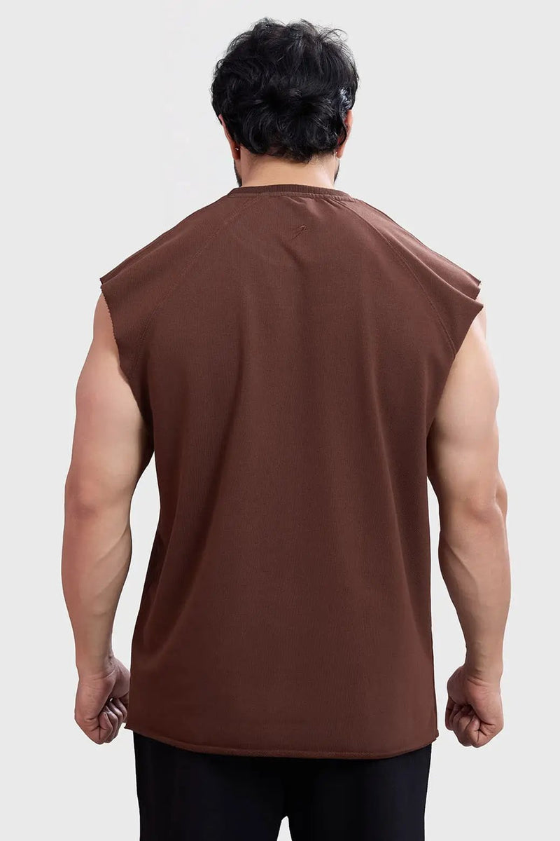 Shell Raw Capsleeves Tank Brown by Fuaark Nz