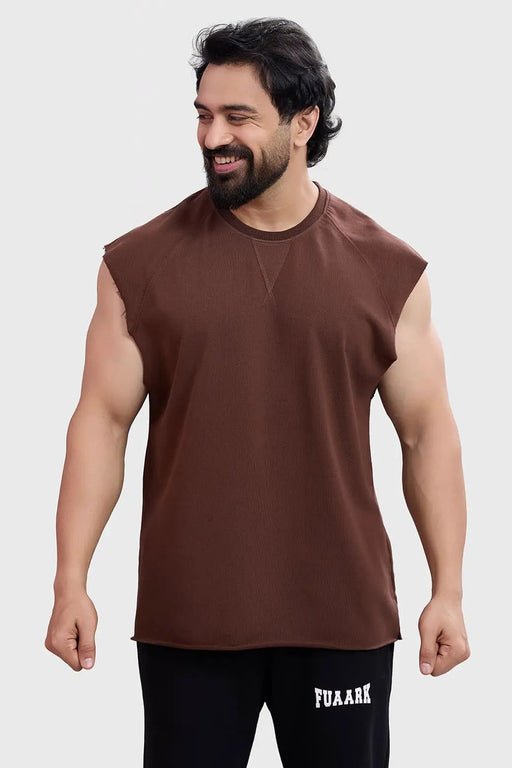 Shell Raw Capsleeves Tank Brown by Fuaark Nz