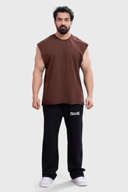Shell Raw Capsleeves Tank Brown by Fuaark Nz