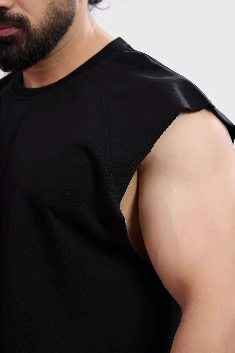 Shell Raw Capsleeves Tank Black by Fuaark Nz