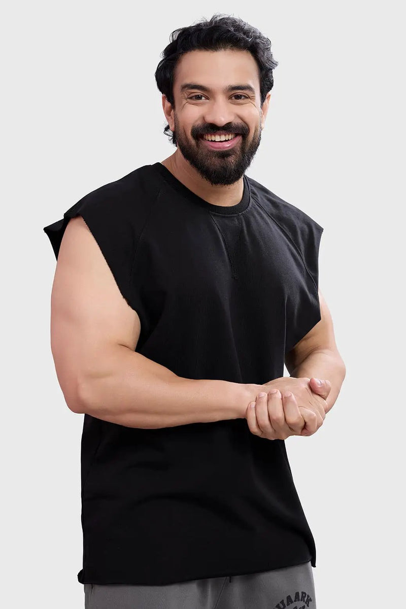 Shell Raw Capsleeves Tank Black by Fuaark Nz