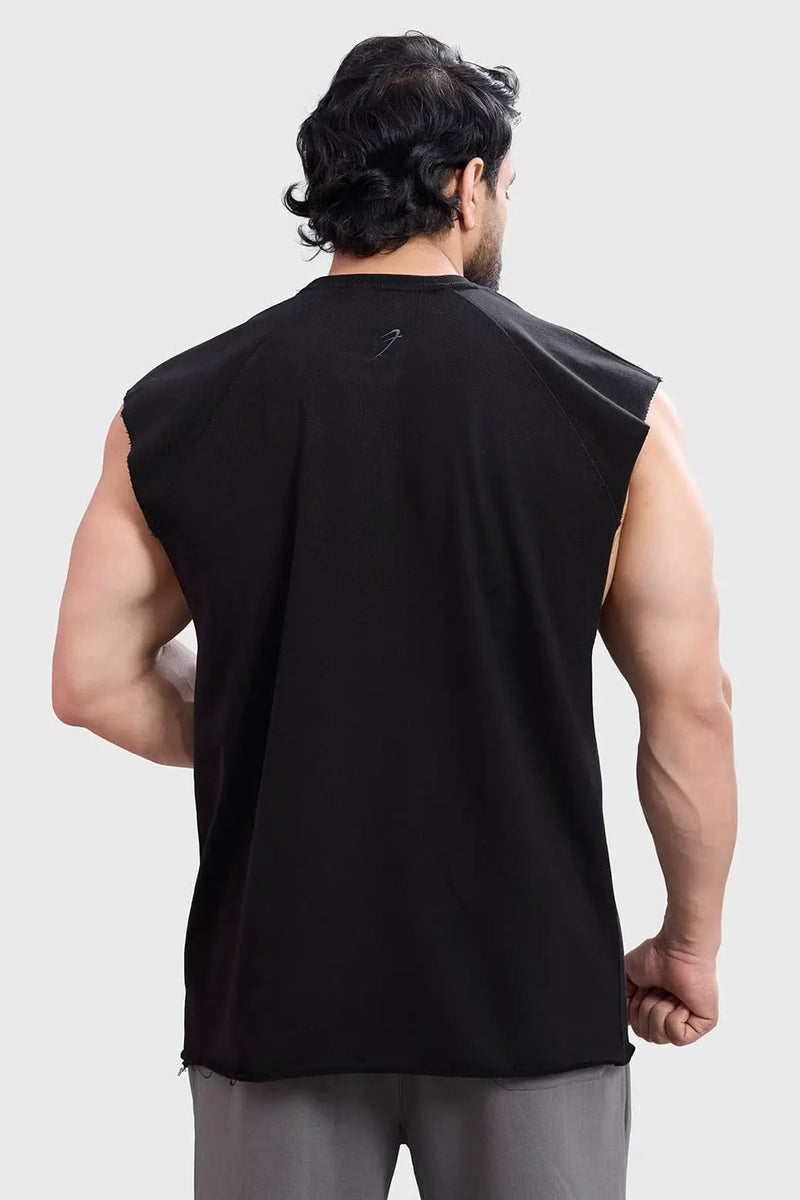 Shell Raw Capsleeves Tank Black by Fuaark Nz