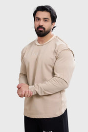 Shell Raw Sweatshirt Beige by Fuaark Nz
