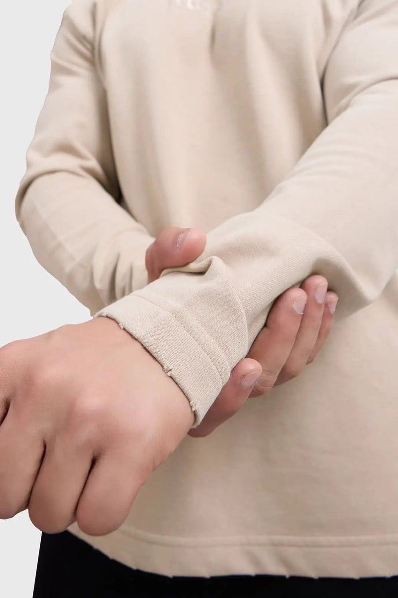 Shell Raw Sweatshirt Beige by Fuaark Nz