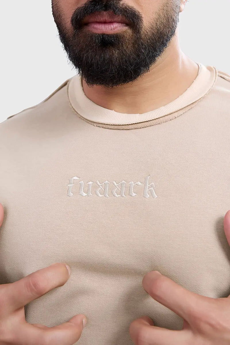 Shell Raw Sweatshirt Beige by Fuaark Nz