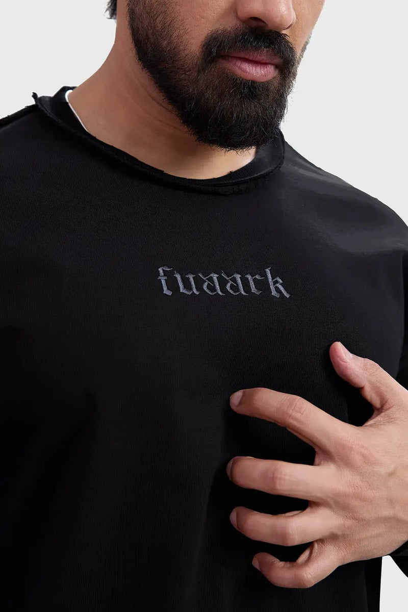 Shell Raw Sweatshirt Black by Fuaark Nz