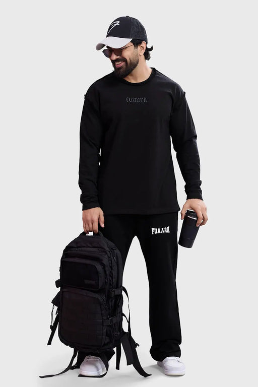 Shell Raw Sweatshirt Black by Fuaark Nz
