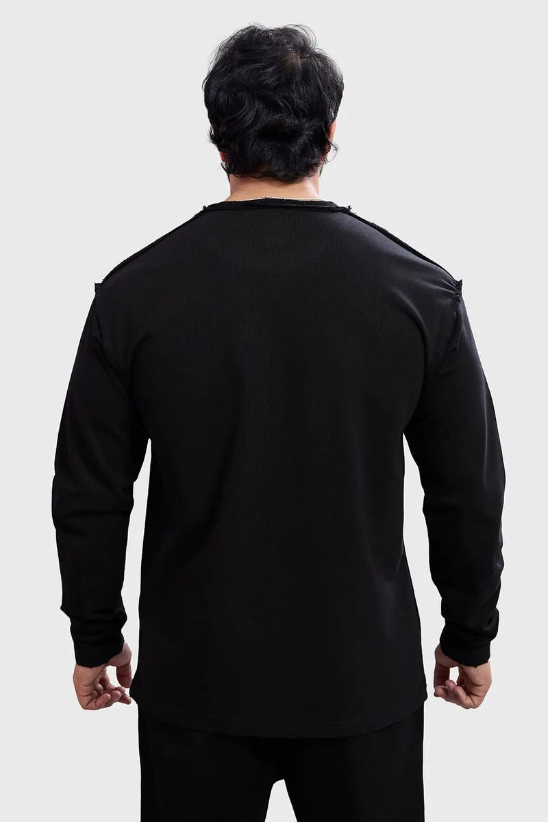 Shell Raw Sweatshirt Black by Fuaark Nz