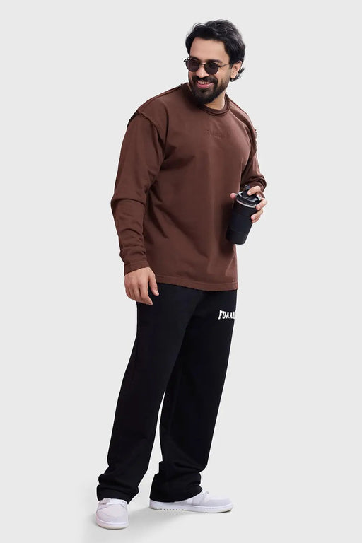 Shell Raw Sweatshirt Brown by Fuaark Nz