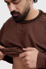 Shell Raw Sweatshirt Brown by Fuaark Nz
