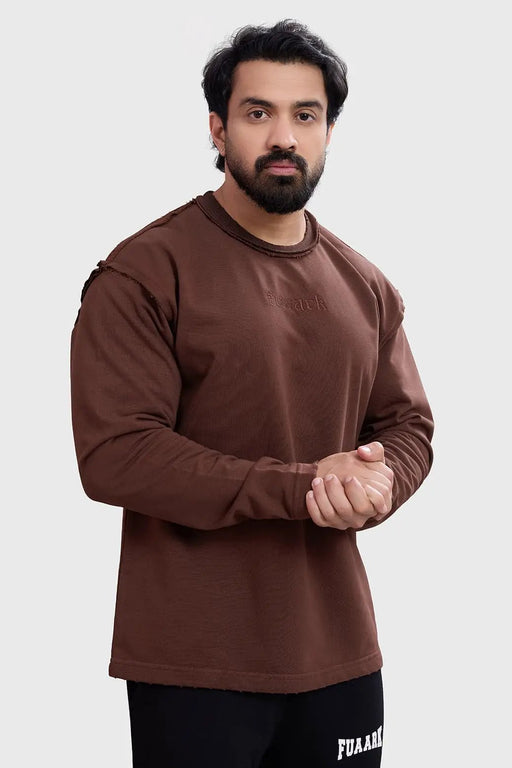 Shell Raw Sweatshirt Brown by Fuaark Nz