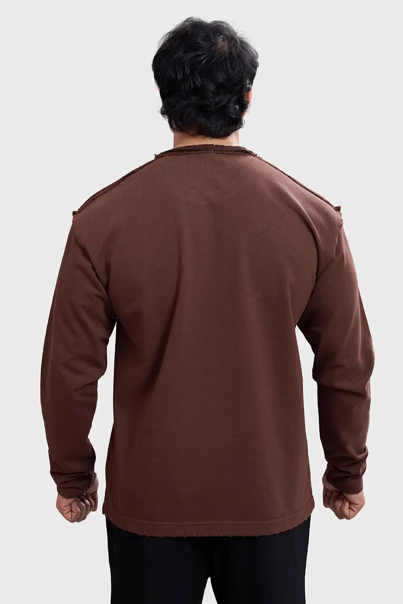 Shell Raw Sweatshirt Brown by Fuaark Nz