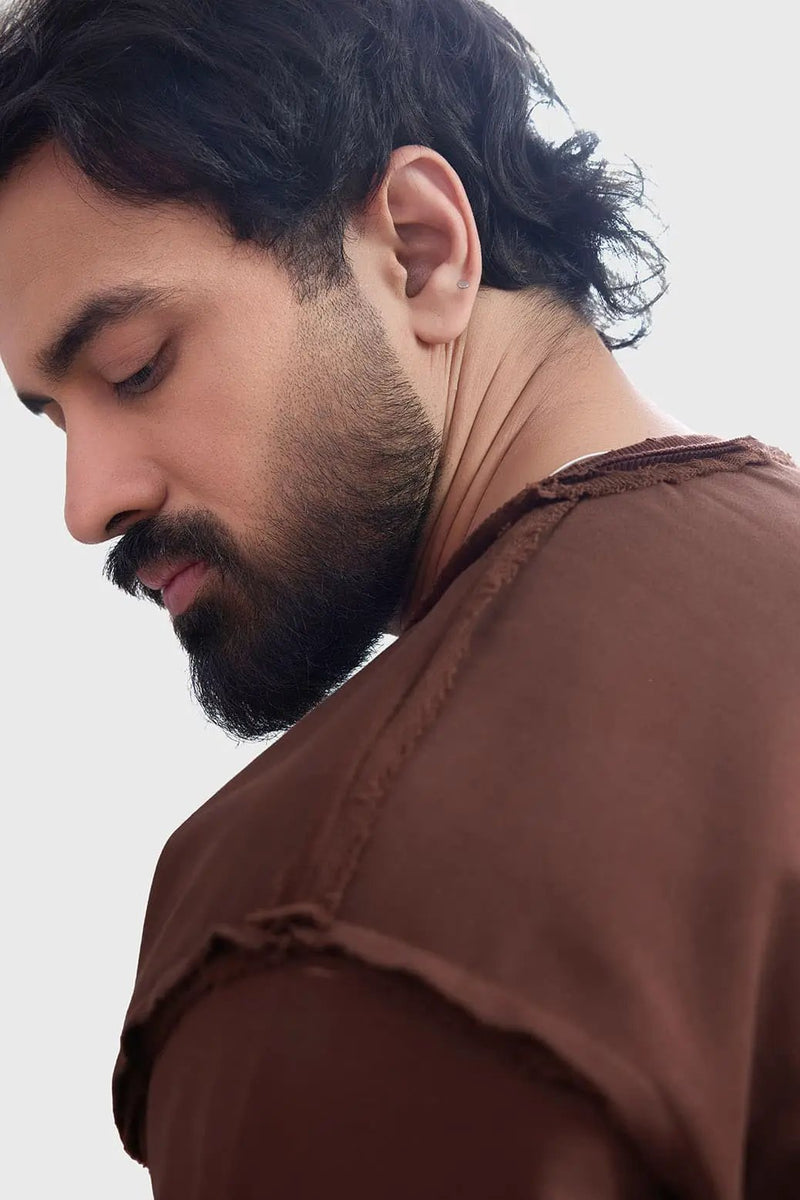Shell Raw Sweatshirt Brown by Fuaark Nz