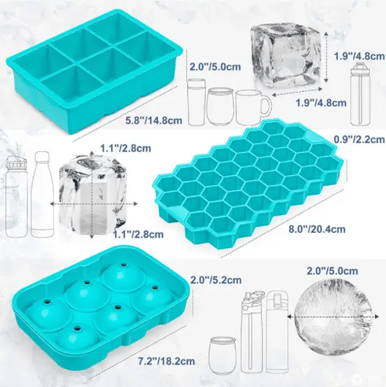 g8buynz g8buynz 3 Pack Silicone Large Round Ice Cube Tray Honeycomb Ice Trays for Whiskey 3 Pack Silicone Large Round Ice Cube Tray Honeycomb Ice Trays for Whiskey