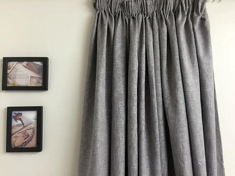 One pair of Readymade Curtains blockout drapes Grey- 8 sizes by Kiwi Grab