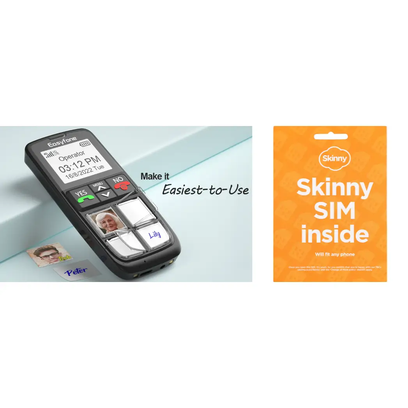 Easyfone 4G Picture Button Cell Phone for Seniors (Suitable on Spark, Skinny & One NZ Networks) by Eldertech