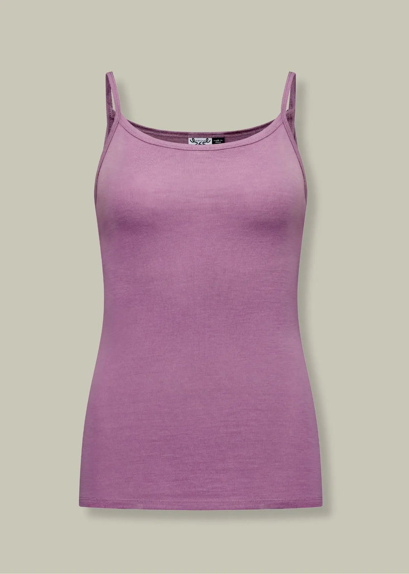 Women's Everyday Tank Top - 100% Merino Wool, Mauve by Merino 365 NZ