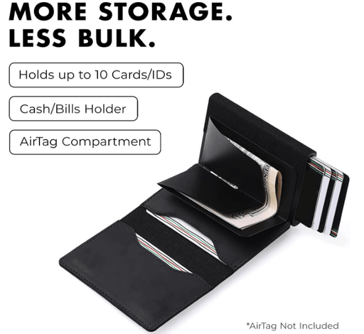 g8buynz g8buynz Slim Smart Slide Wallet AirTag Compatible RFID Blocking Black Slim Smart Slide Wallet AirTag Compatible RFID Blocking Black