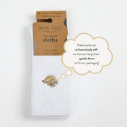 Save the Sloths Ribbed Bamboo Socks by Barekind NZ