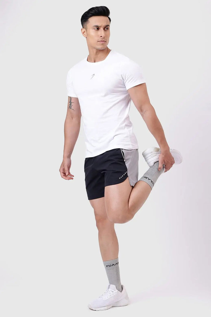 Snap Colourblock Shorts Black by Fuaark Nz
