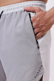 Snap Colourblock Shorts Light Grey by Fuaark Nz