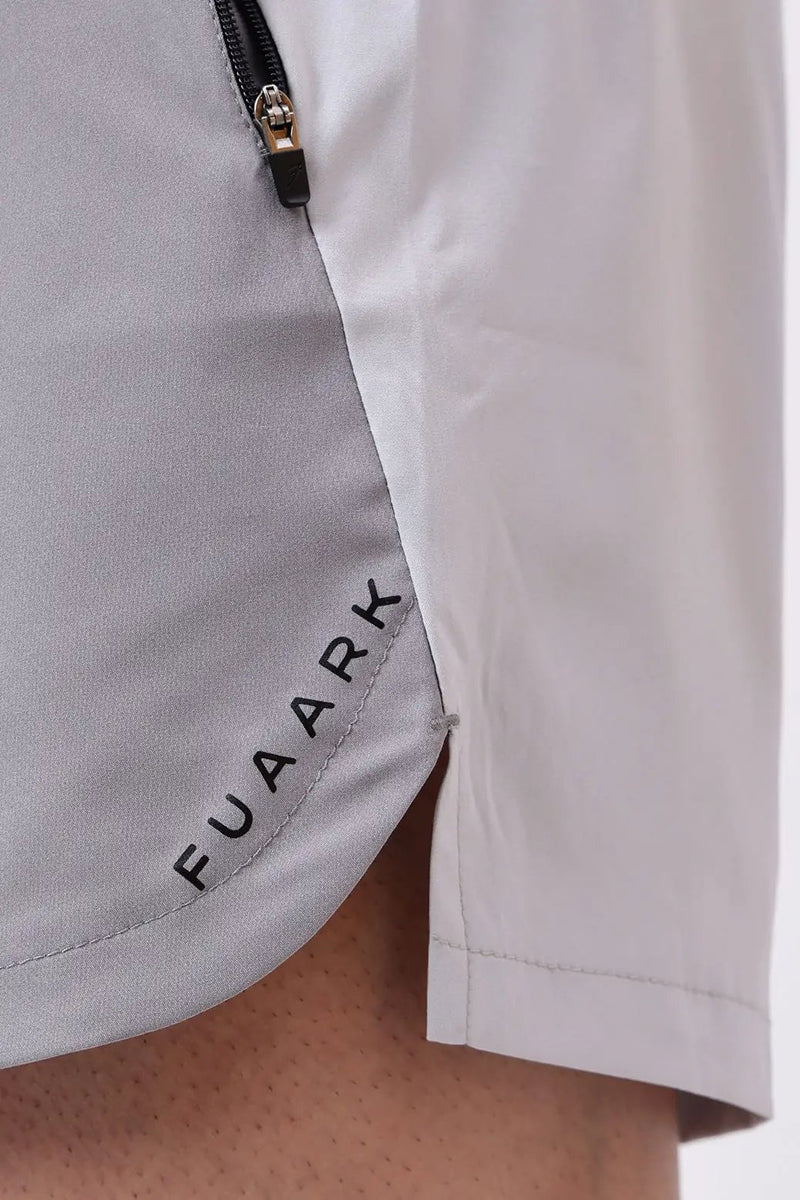 Snap Colourblock Shorts Light Grey by Fuaark Nz