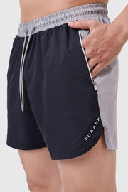 Snap Colourblock Shorts Black by Fuaark Nz