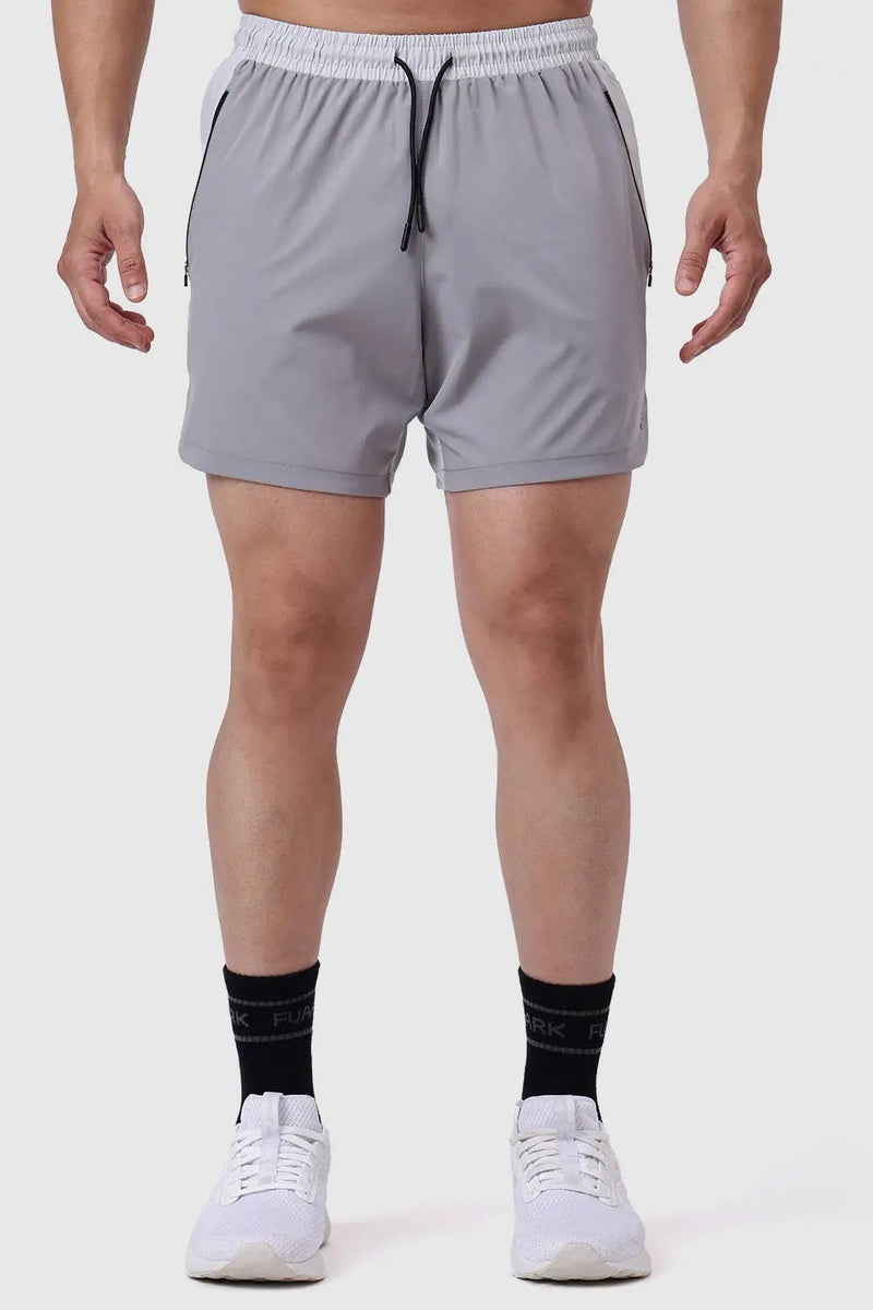 Snap Colourblock Shorts Light Grey by Fuaark Nz