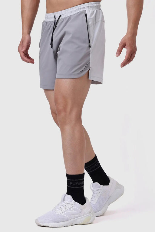 Snap Colourblock Shorts Light Grey by Fuaark Nz