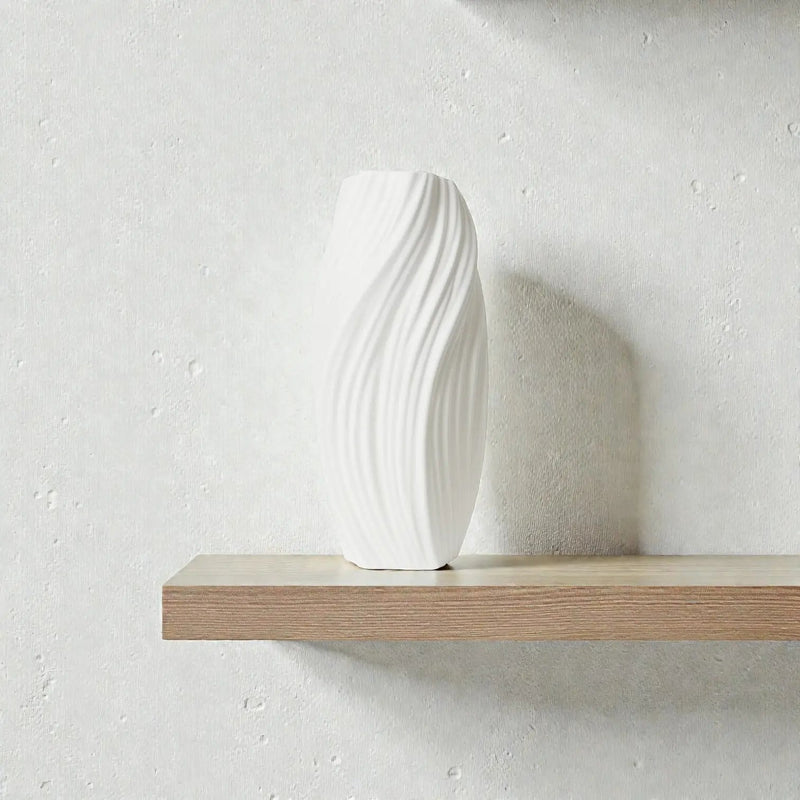 Frankly Cotton Spiral Ceramic Vase by Nest & Stem Homewares