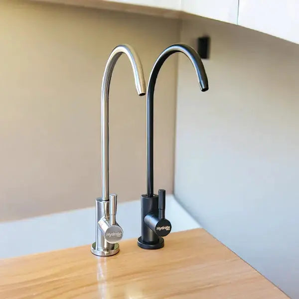 Hydrate Filters 304 Stainless Steel Filter Tap - 1/4" Under-Sink, Silver and Black NZ by Filtration Station NZ