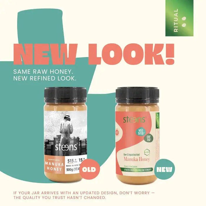 UMF 15+ (MGO 515) Raw Mānuka Honey 500g by Steens