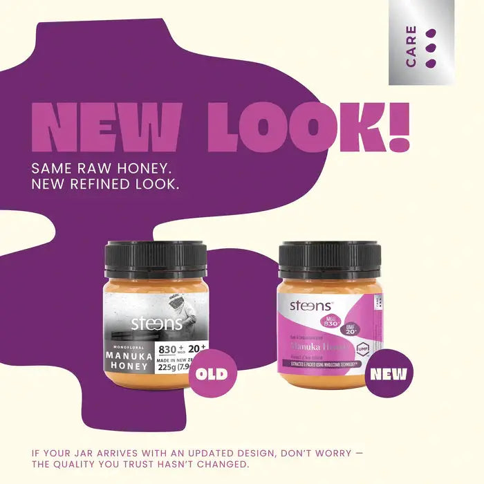 UMF 20+ (MGO 830) Raw Mānuka Honey 225g by Steens