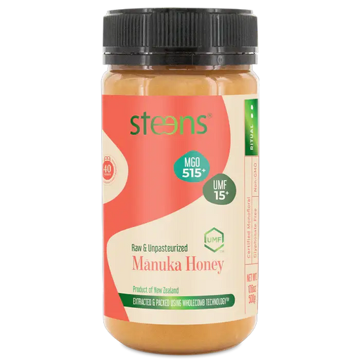 UMF 15+ (MGO 515) Raw Mānuka Honey 500g by Steens