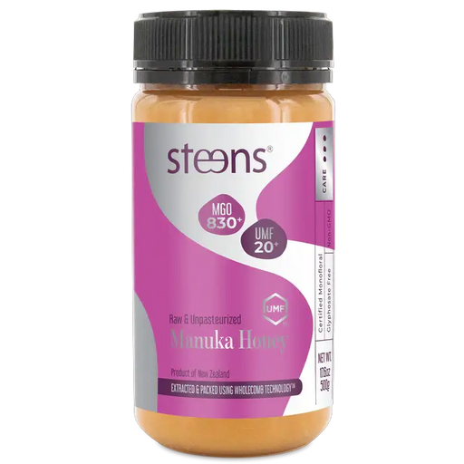 UMF 20+ (MGO 830) Raw Mānuka Honey 500g by Steens