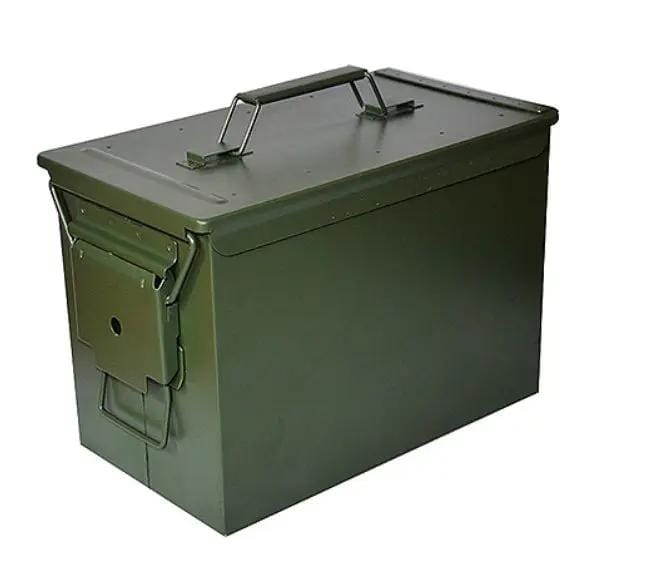 g8buynz Military-Style Metal Storage Box with Locking Latches Military-Style Metal Storage Box with Locking Latches