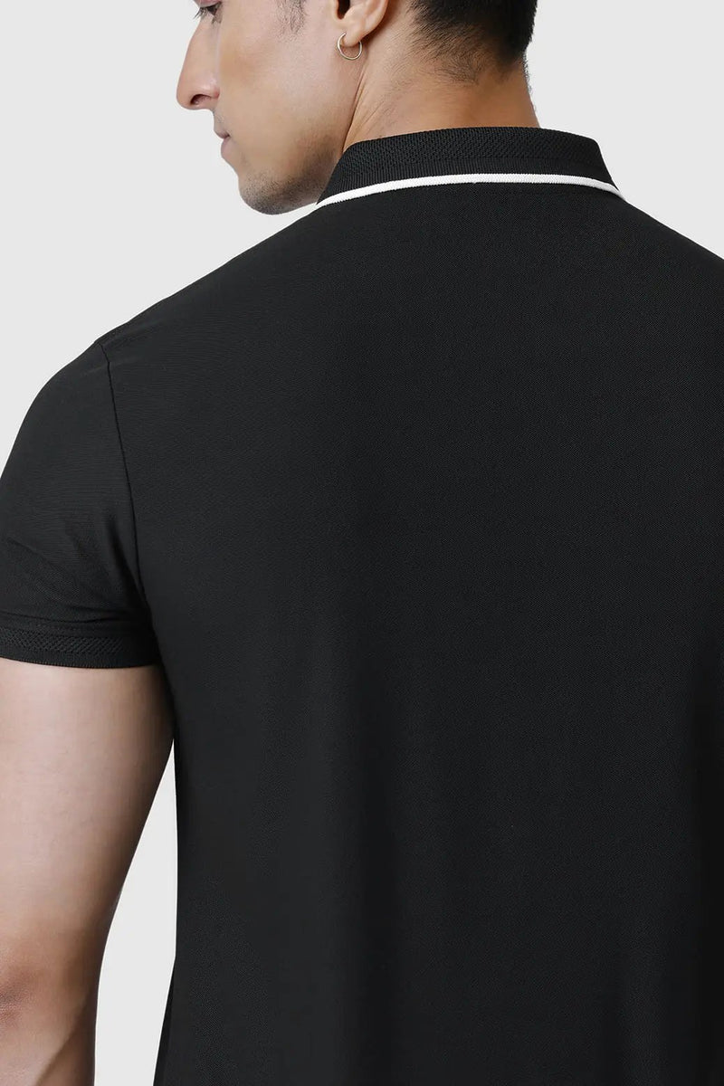 Stride Polo T-shirt Black by Fuaark Nz