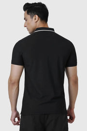 Stride Polo T-shirt Black by Fuaark Nz