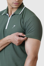 Stride Polo T-shirt Olive by Fuaark Nz