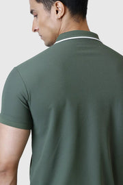 Stride Polo T-shirt Olive by Fuaark Nz