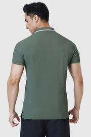 Stride Polo T-shirt Olive by Fuaark Nz