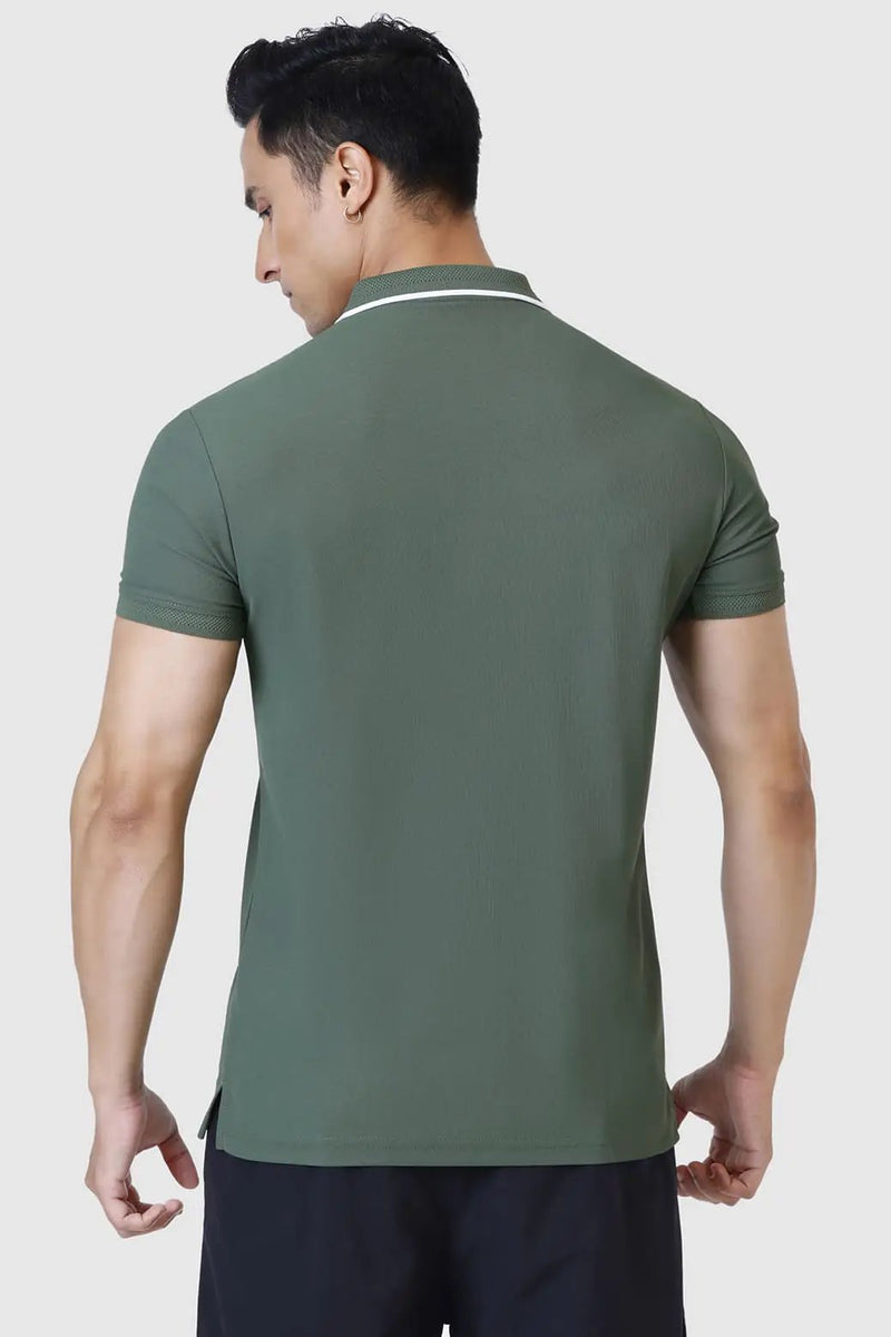 Stride Polo T-shirt Olive by Fuaark Nz