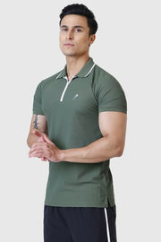 Stride Polo T-shirt Olive by Fuaark Nz